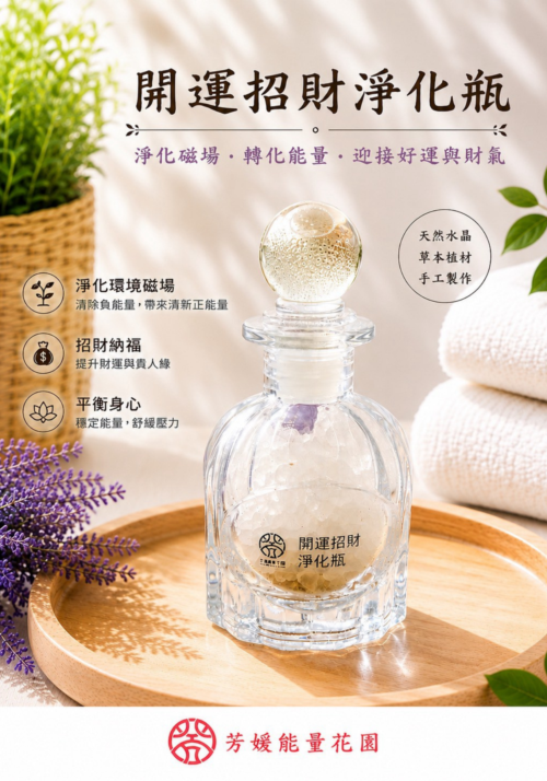 開運招財淨化瓶-淨宅款-玻璃瓶（50ML）